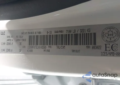 2020 Ram 1500 Longhorn from USA, damaged, VIN 1C6SRFKT2LN143569